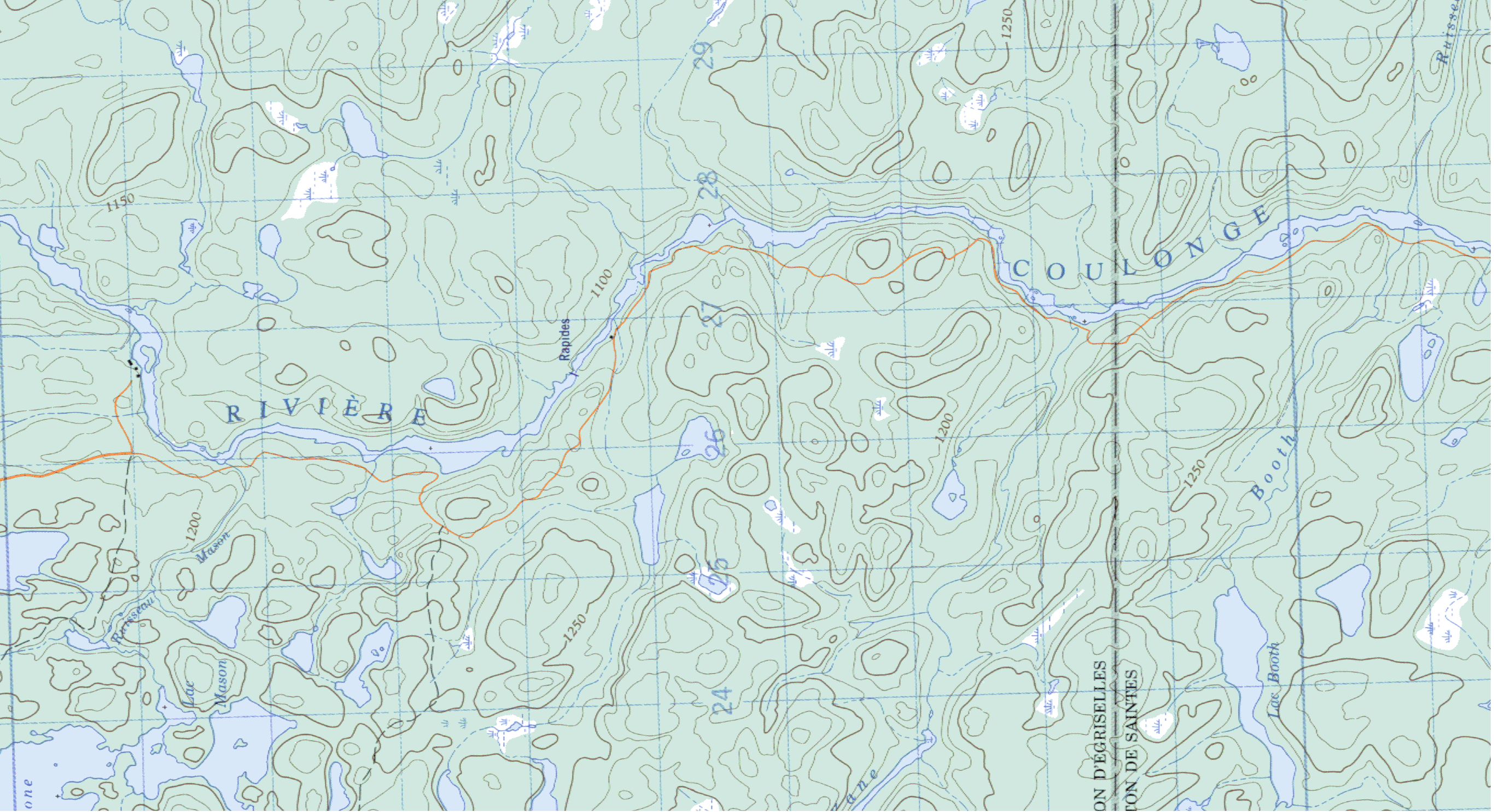 Sunrise on the Coulonge River with loaded canoes ready to launch