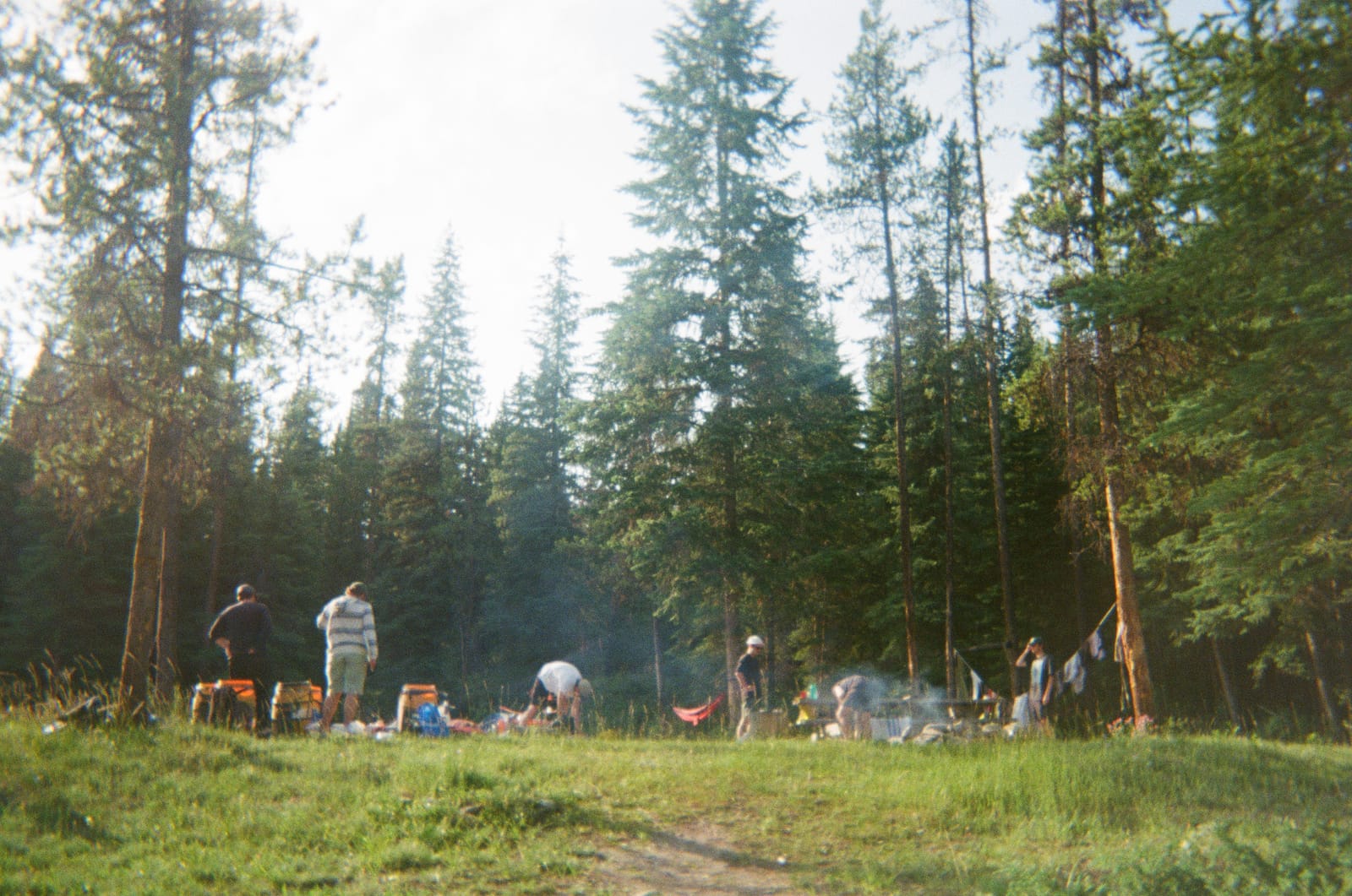 Tents pitched at Horseshoe Rapids Recreation Site on the Kootenay River