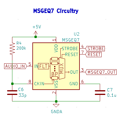 MSGEQ7 support circuit schematic